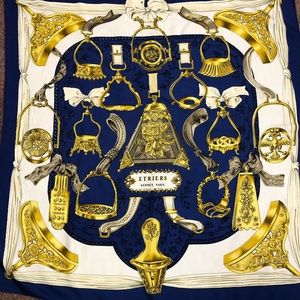 Vintage Hermès scarf, small stain, 34”x34”, silk